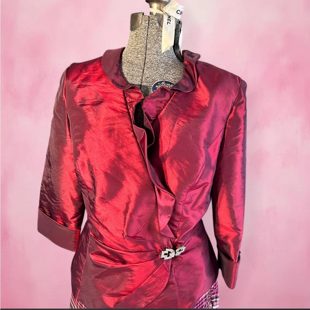 Alex Evenings Women's Elegant Red Blazer